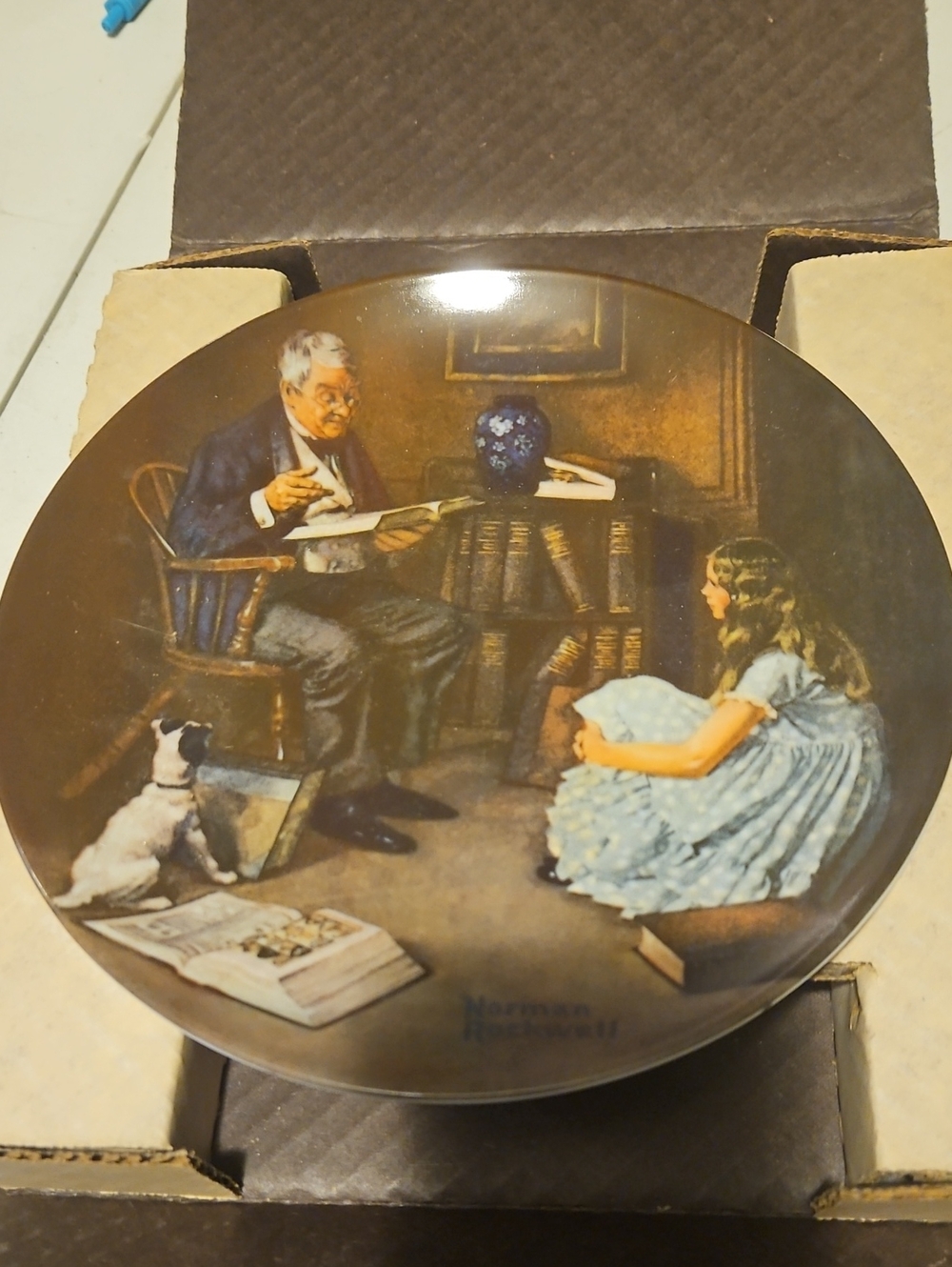 Knowles Decorative Plate Norman Rockwell " Story Teller